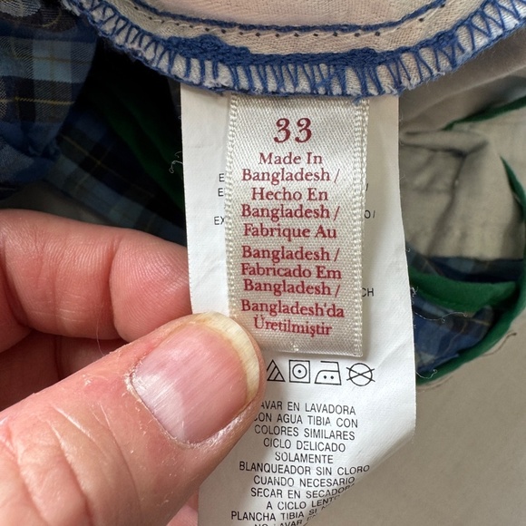 Penguin‎ by Munsingwear Men's Plaid Chino Shorts Blue 33 Preppy Boardwalk Beach - Picture 9 of 16